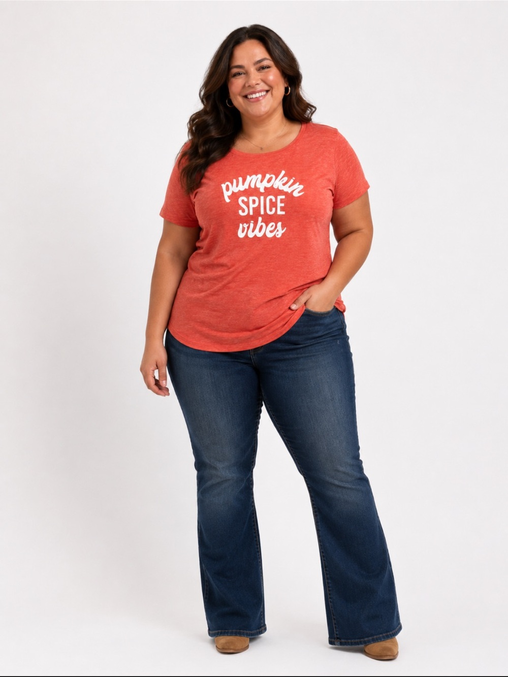 TORRID PUMPKIN SPICE VIBES SLIM FIT CREW TOP